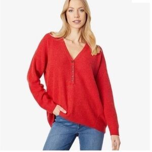 Madewell V-neck waffle knit henley